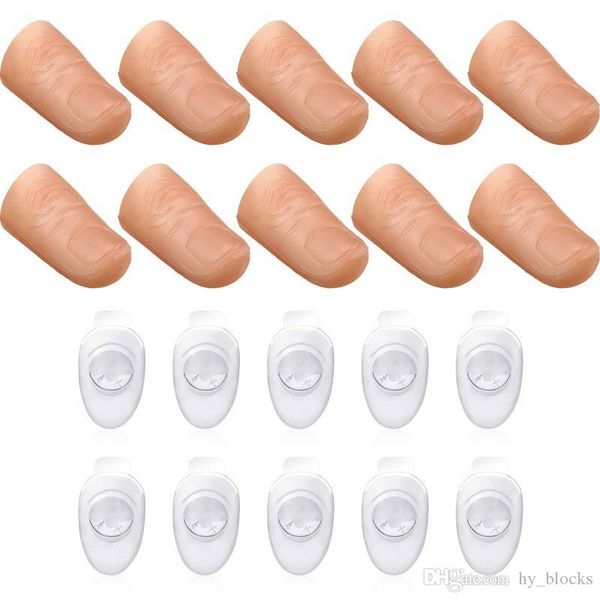 

xmy magic thumb tip trick led finger light rubber vanish appearing finger trick props kids magician prank toy tool perform halloween party