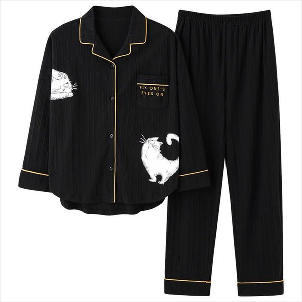 bzel cute cat pattern women sleepwear pajamas casual home suit soft cotton comfort nighty black elegant pijamas female pyjamas, Black;red
bzel cute cat pattern women sleepwear pajamas casual home suit soft cotton comfort nighty black elegant pijamas female pyjamas, Black;red