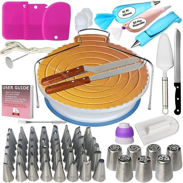 baking & pastry tools 124pcs/set cake decorating icing tips turntable bags couplers piping nozzle set for cupcakes cookies
baking & pastry tools 124pcs/set cake decorating icing tips turntable bags couplers piping nozzle set for cupcakes cookies