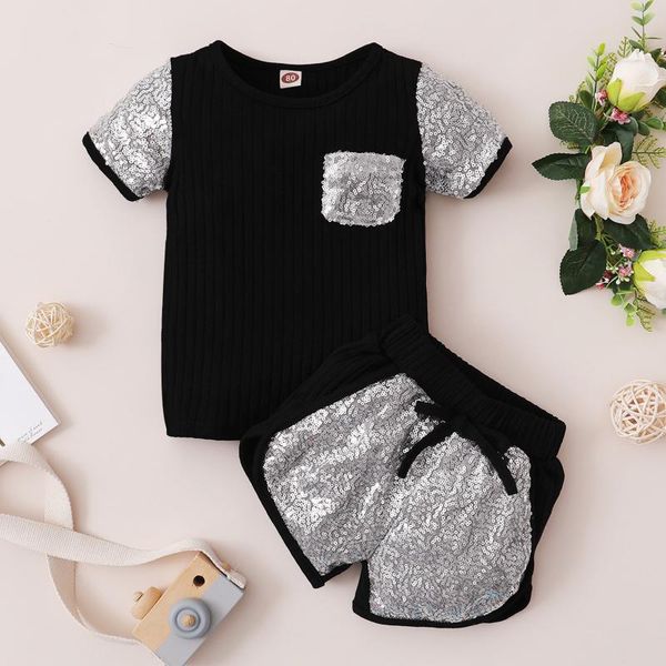 clothing sets 2021 summer toddler baby girls clothes short sleeve paillette +shorts sports outfits children's, White
clothing sets 2021 summer toddler baby girls clothes short sleeve paillette +shorts sports outfits children's, White