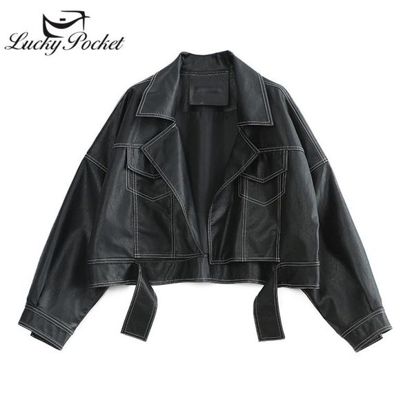 women's jackets 2021 women spring autumn black lapel pu leather coat ladies fashion solid color sashes short jacket loose outerwear zy4, Black;brown
women's jackets 2021 women spring autumn black lapel pu leather coat ladies fashion solid color sashes short jacket loose outerwear zy4, Black;brown