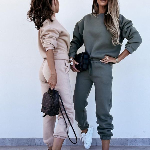 women's two piece pants autumn winter long-sleeved o neck sweater suit two-piece fashion lady casual solid color retro lace-up trouser, White
women's two piece pants autumn winter long-sleeved o neck sweater suit two-piece fashion lady casual solid color retro lace-up trouser, White