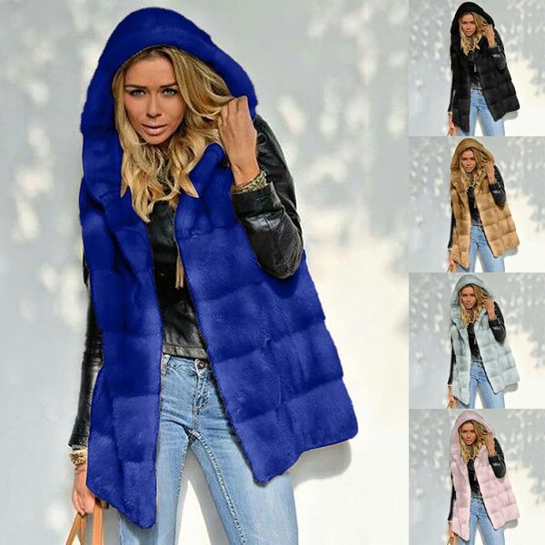 women's vests sleeveless plush faux fur hooded jacket mid-length thick to keep you warm in winter, Black;white
women's vests sleeveless plush faux fur hooded jacket mid-length thick to keep you warm in winter, Black;white
