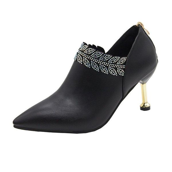 dress shoes 2021 autumn women's pumps zip solid crystal pointed toe fashion sweet high heels thin flock all-match, Black
dress shoes 2021 autumn women's pumps zip solid crystal pointed toe fashion sweet high heels thin flock all-match, Black