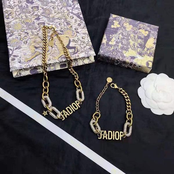 designer jewelry 2021 new diamond letter clavicle chain necklace bracelet fashion temperament net red simple woman 1p78, Black
designer jewelry 2021 new diamond letter clavicle chain necklace bracelet fashion temperament net red simple woman 1p78, Black