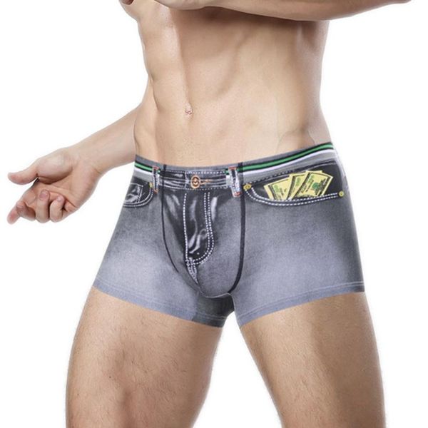 underpants fake jeans underwear man cotton 3d printed shorts mid-waist u-convex underpant imitation denim boxer brief male novelty panties, Black;white
underpants fake jeans underwear man cotton 3d printed shorts mid-waist u-convex underpant imitation denim boxer brief male novelty panties, Black;white