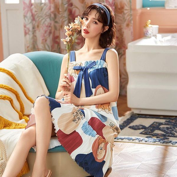 women's sleepwear summer night dress women nightgown cartoon printing homewear sweet sleeveless sling nightdress cotton nightwear pyjam, Black;red
women's sleepwear summer night dress women nightgown cartoon printing homewear sweet sleeveless sling nightdress cotton nightwear pyjam, Black;red