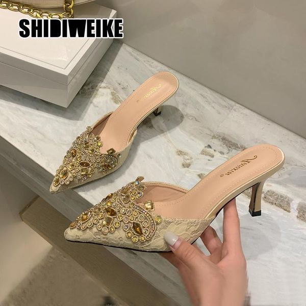 2021 women slippers mules shoes fashion rhinestone pointed toe hollow colorful slides clear high heels sandals slides vb271, Black
2021 women slippers mules shoes fashion rhinestone pointed toe hollow colorful slides clear high heels sandals slides vb271, Black