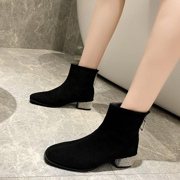 boots mid heel short for women crystal black suede ankle metal zipper booties woman 2021 winter shoes
boots mid heel short for women crystal black suede ankle metal zipper booties woman 2021 winter shoes