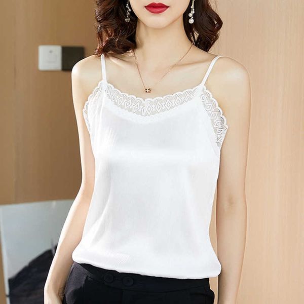 korean women chiffon blouses for sleeveless white woman lace shirts v-neck plus size 210604
korean women chiffon blouses for sleeveless white woman lace shirts v-neck plus size 210604