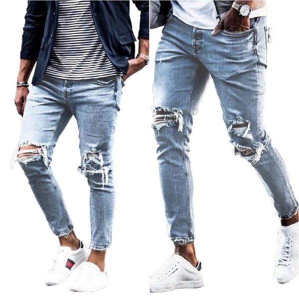 streetwear hole jeans pants casual summer autumn male ripped skinny trousers slim biker outwears pants, Blue
streetwear hole jeans pants casual summer autumn male ripped skinny trousers slim biker outwears pants, Blue