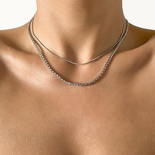 chains simple concise style rhinestone choker jewelry women double layers snake bone clavicle necklace collar collier femme, Silver
chains simple concise style rhinestone choker jewelry women double layers snake bone clavicle necklace collar collier femme, Silver