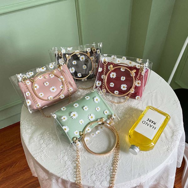 mother and son net red popular daisy printing transparent messenger women's single shoulder bag ring handbag
mother and son net red popular daisy printing transparent messenger women's single shoulder bag ring handbag