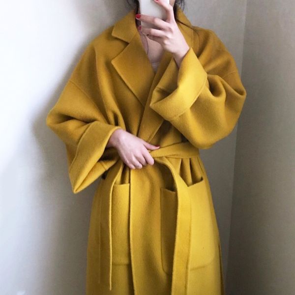 2021 new korean style chic wool coat women autumn winter elegant turn down collar long woolen coats ladies bandage belt blends outwear wrwf, Black
2021 new korean style chic wool coat women autumn winter elegant turn down collar long woolen coats ladies bandage belt blends outwear wrwf, Black