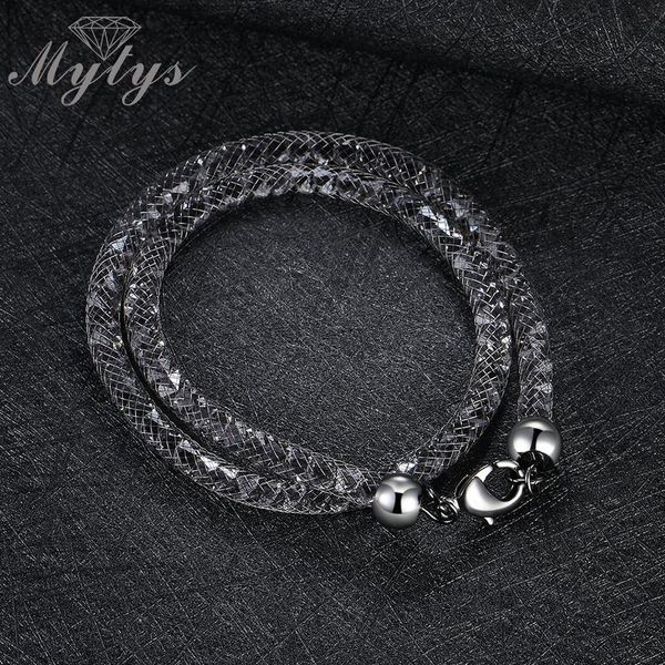 charm bracelets mytys fashion bracelet austrian crystal black color in wire mesh net tube double 2 layers gift for lady b1050, Golden;silver
charm bracelets mytys fashion bracelet austrian crystal black color in wire mesh net tube double 2 layers gift for lady b1050, Golden;silver