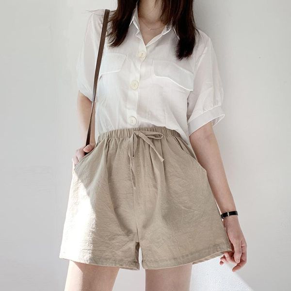 women's shorts 2021 summer casual cotton linen women plus size short pants solid wide leg loose trousers high waist with pockets, White;black
women's shorts 2021 summer casual cotton linen women plus size short pants solid wide leg loose trousers high waist with pockets, White;black