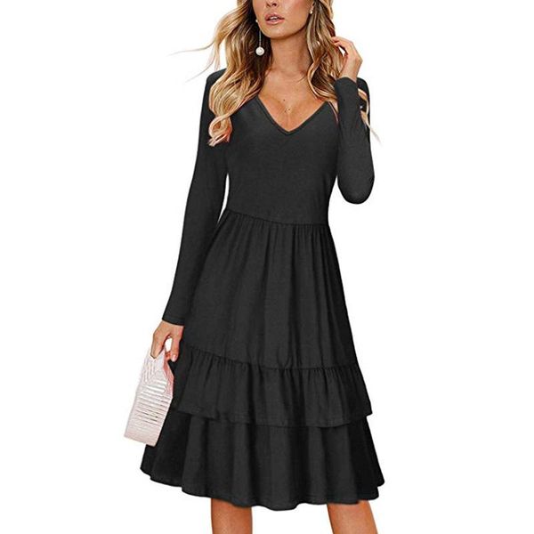 casual dresses solid color autumn women dress fit and flare v-neck long sleeve ruffle a-line vestidos wl02, Black;gray
casual dresses solid color autumn women dress fit and flare v-neck long sleeve ruffle a-line vestidos wl02, Black;gray