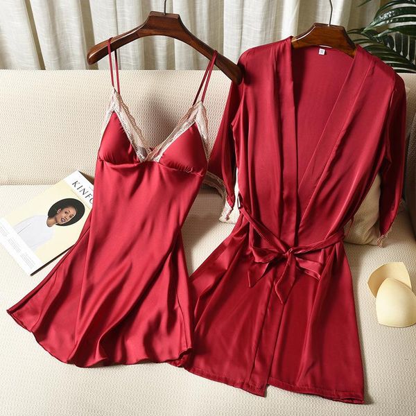 robe set women satin silky nightwear intimate lingerie 2pcs suit sleepwear 2021 new kimono bathrobe gown home clothes, Black;red
robe set women satin silky nightwear intimate lingerie 2pcs suit sleepwear 2021 new kimono bathrobe gown home clothes, Black;red