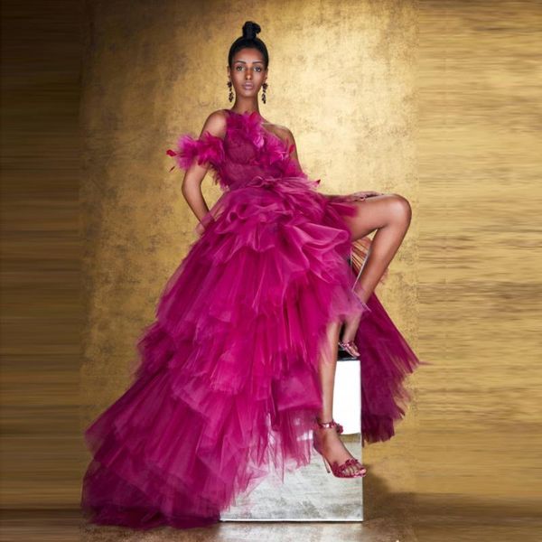 casual dresses arrival pink tulle high low formal event party ruffles tiered long mesh women floral one shoulder gowns, Black;gray
casual dresses arrival pink tulle high low formal event party ruffles tiered long mesh women floral one shoulder gowns, Black;gray