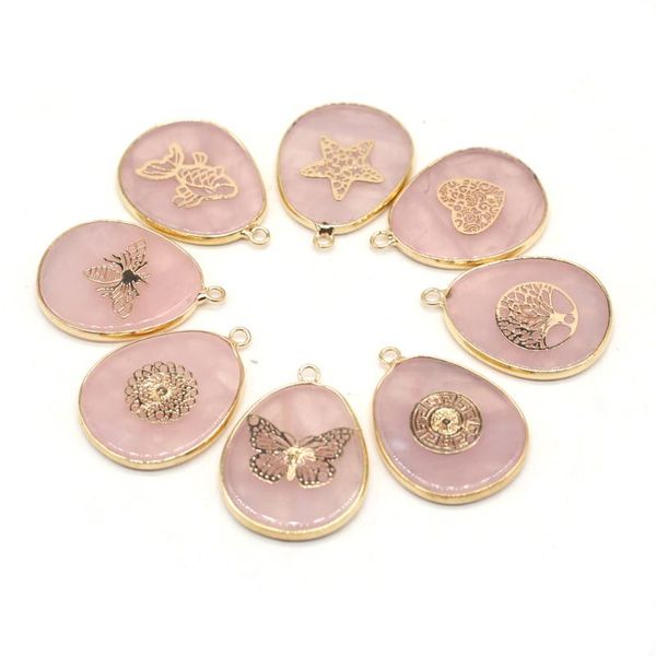 charms drop-shaped pendant natural stone rose quartz gilt edge charm for jewelry making diy necklace eardrop accessories 26x35mm, Bronze;silver
charms drop-shaped pendant natural stone rose quartz gilt edge charm for jewelry making diy necklace eardrop accessories 26x35mm, Bronze;silver