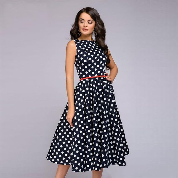 2021 new women retro sleeveless polka dot print o neck vintage es knee length party vestidos de festa black ladies bxr4, Black;gray
2021 new women retro sleeveless polka dot print o neck vintage es knee length party vestidos de festa black ladies bxr4, Black;gray