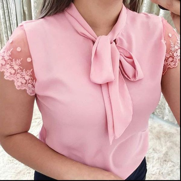 lace up bow tie shirt 2021 summer short sleeve chiffon casual blouse plus size 5xl office lady blusas, White
lace up bow tie shirt 2021 summer short sleeve chiffon casual blouse plus size 5xl office lady blusas, White