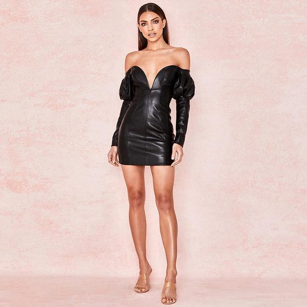 casual dresses update elegant black off shoulder leather women party outfit dress celebrity cocktail ladies vestido wholesale, Black;gray
casual dresses update elegant black off shoulder leather women party outfit dress celebrity cocktail ladies vestido wholesale, Black;gray