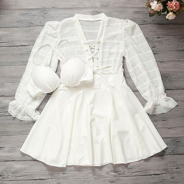 2021 women white long sleeve one piece swimwear push up bathing suit bandage swim beach dress swimsuit beachwear swimdress
2021 women white long sleeve one piece swimwear push up bathing suit bandage swim beach dress swimsuit beachwear swimdress
