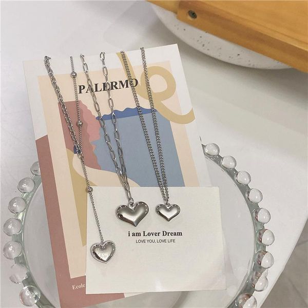 chains 2021 kpop trend vintage love heart titanium steel silver color clavicle chain necklace for women girls aesthetic jewelry
chains 2021 kpop trend vintage love heart titanium steel silver color clavicle chain necklace for women girls aesthetic jewelry