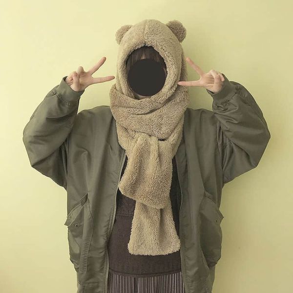 warm hat scarf one hooded bib female winter imitation lamb hair japanese thiening cute bear ears tide winter warmth artifact, Black
warm hat scarf one hooded bib female winter imitation lamb hair japanese thiening cute bear ears tide winter warmth artifact, Black