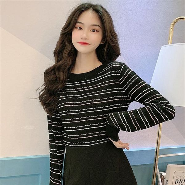 female fashion striped knitted pullover womens sweaters slim women casual long sleeve short, White;black
female fashion striped knitted pullover womens sweaters slim women casual long sleeve short, White;black