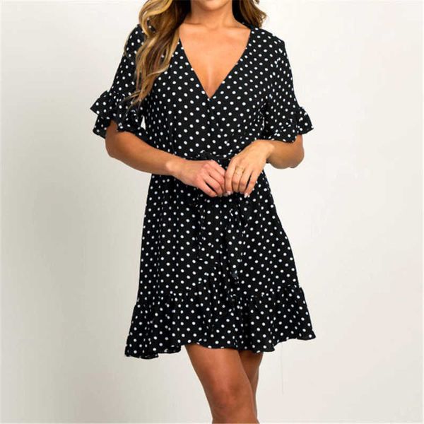 summer chiffon dress boho style beach dress fashion short sleeve v-neck polka dot a-line party dress sundress vestidos 210527, Black;gray
summer chiffon dress boho style beach dress fashion short sleeve v-neck polka dot a-line party dress sundress vestidos 210527, Black;gray