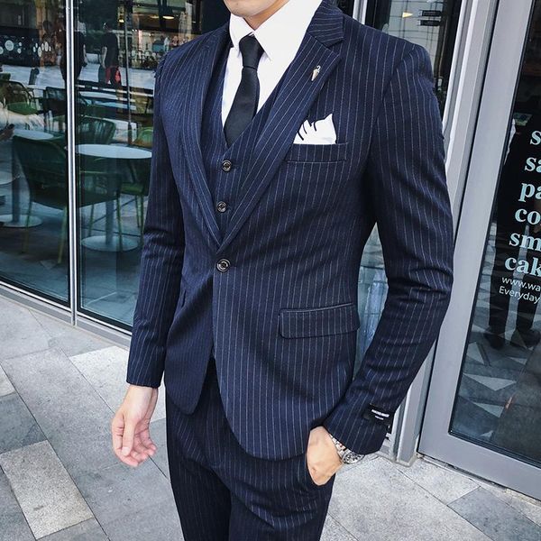 men's suits & blazers (jacket+pants+vest ) 2021 stripe classic men slim suit 3 pieces tuxedo groomsmen wedding set fashion business bla, White;black
men's suits & blazers (jacket+pants+vest ) 2021 stripe classic men slim suit 3 pieces tuxedo groomsmen wedding set fashion business bla, White;black