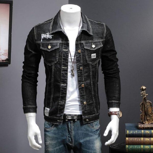 men's jackets spring 2021 fashion embroidery denim jacket male korean slim plus size clothes stretch teenagers, Black;brown
men's jackets spring 2021 fashion embroidery denim jacket male korean slim plus size clothes stretch teenagers, Black;brown