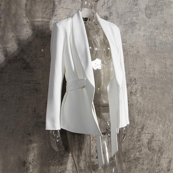white casual blazer for women notched long sleeve tunic sashes korean jacket female 2020 autumn fashion new tide, Black;brown
white casual blazer for women notched long sleeve tunic sashes korean jacket female 2020 autumn fashion new tide, Black;brown