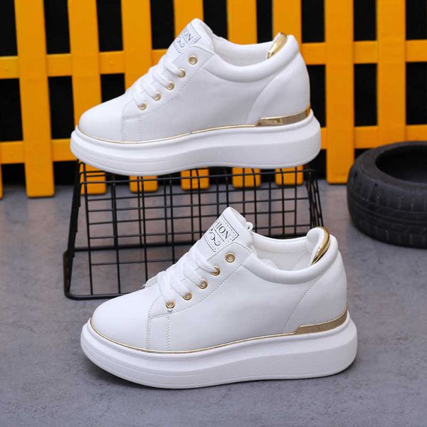 2021 new hidden heels women platform wedge sneakers ladies leather golden silver white shoes female krasovki tenis y0907, Black
2021 new hidden heels women platform wedge sneakers ladies leather golden silver white shoes female krasovki tenis y0907, Black