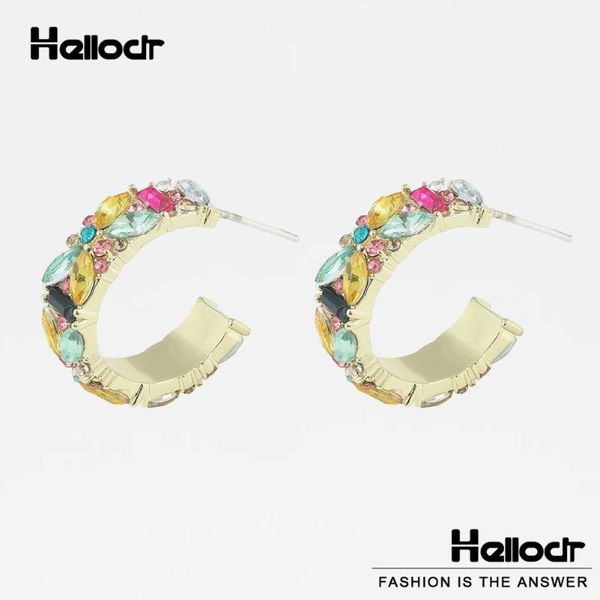 hoop & huggie hellodr vintage metal earrings for women 2021 rainbow crystal shiny gold color wedding party jewelry gift, Golden;silver
hoop & huggie hellodr vintage metal earrings for women 2021 rainbow crystal shiny gold color wedding party jewelry gift, Golden;silver