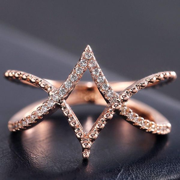 cluster rings fashion rose gold inlaid zircon rhombus line ring women's rhinestone v-shaped jewelry gift for women girlfriend, Golden;silver
cluster rings fashion rose gold inlaid zircon rhombus line ring women's rhinestone v-shaped jewelry gift for women girlfriend, Golden;silver