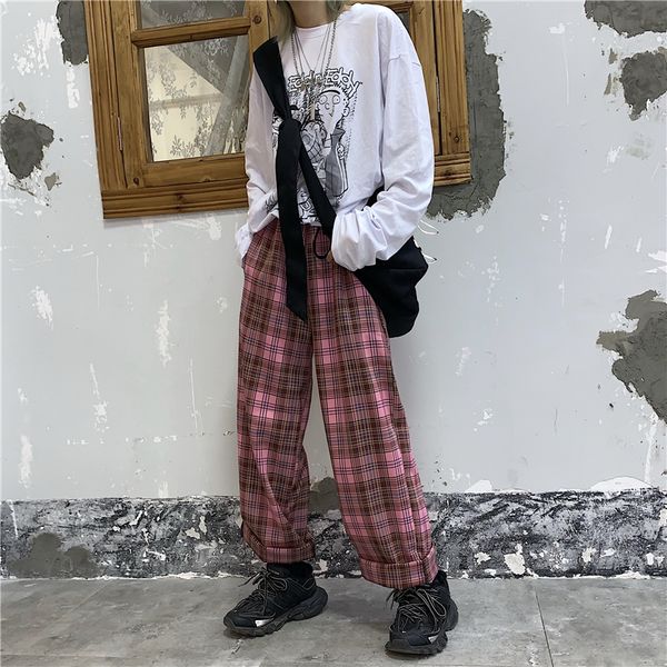 korean style plaid pants harajuku baggy pants women vintage wide checked trousers japanese streetwear trousers women, Black;white
korean style plaid pants harajuku baggy pants women vintage wide checked trousers japanese streetwear trousers women, Black;white