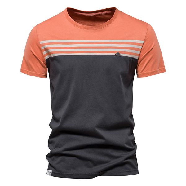 men's t-shirts summer men's street style round neck shirt fashion stripe print short sleeve top, White;black
men's t-shirts summer men's street style round neck shirt fashion stripe print short sleeve top, White;black