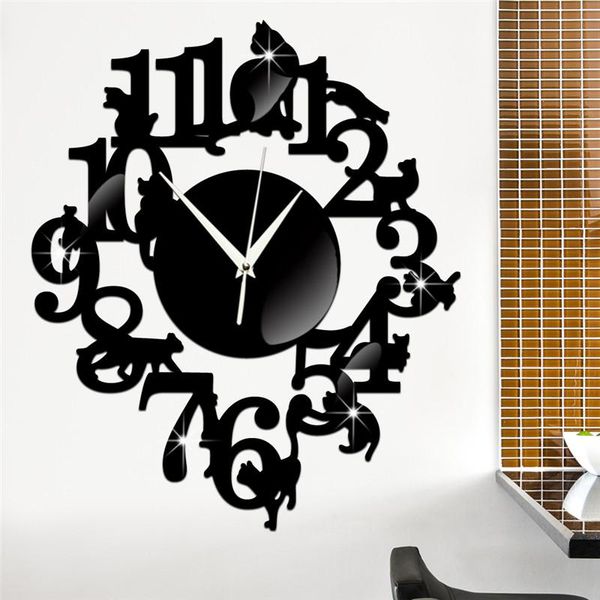wall clocks creative cartoon mirror stickers clock black cat animal 3d diy number stitching reloj pared living room home decor modern
wall clocks creative cartoon mirror stickers clock black cat animal 3d diy number stitching reloj pared living room home decor modern