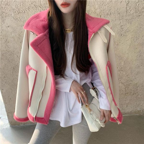 ins net red super fire stitching contrast leather jacket female winter new fur plus velvet thickening motorcycle suit, Black;brown
ins net red super fire stitching contrast leather jacket female winter new fur plus velvet thickening motorcycle suit, Black;brown