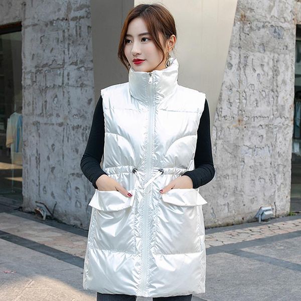 women's vests autumn winter women sleeveless vest jacket casual cotton female stand collar zipper ladies long waistcoat with big pocket, Black;white
women's vests autumn winter women sleeveless vest jacket casual cotton female stand collar zipper ladies long waistcoat with big pocket, Black;white