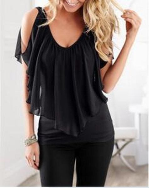 women's blouses & shirts fashion women shirt short sleeve off-shoulder trendy chiffon solid color loose casual all-match clothes, White
women's blouses & shirts fashion women shirt short sleeve off-shoulder trendy chiffon solid color loose casual all-match clothes, White