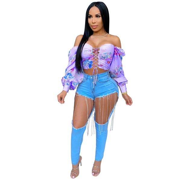 women floral print summer lace up vintage shirts long lantern sleeve hollow out women classic crop top, White
women floral print summer lace up vintage shirts long lantern sleeve hollow out women classic crop top, White