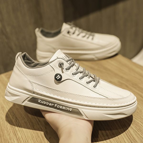 2021 spring men's learn leisure leather sewing board trend korean sports small white sho, Black
2021 spring men's learn leisure leather sewing board trend korean sports small white sho, Black