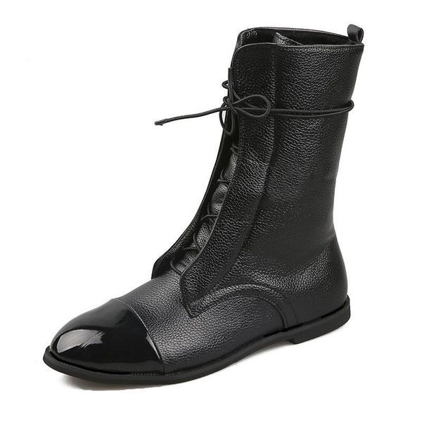 boots women patent leather mid calf big size women's motorcycle lace up flats adies fashion black shoes female casual footwear
boots women patent leather mid calf big size women's motorcycle lace up flats adies fashion black shoes female casual footwear