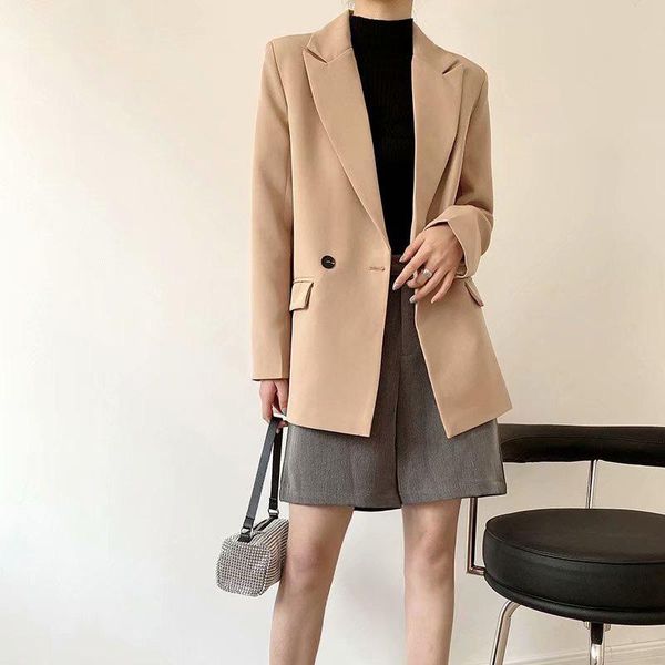 women's suits & blazers spring and autumn casual solid color double-breasted pocket decorative jacket, White;black
women's suits & blazers spring and autumn casual solid color double-breasted pocket decorative jacket, White;black