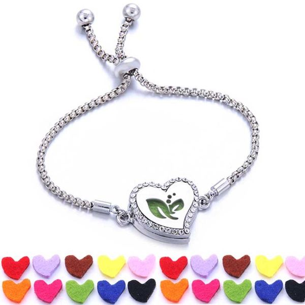 link, chain heart-shaped aroma diffuser bracelet perfume essential oil locket bracelets crystal with pad, Black
link, chain heart-shaped aroma diffuser bracelet perfume essential oil locket bracelets crystal with pad, Black