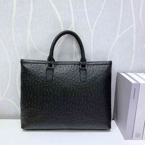 leather soft large capacity ostrich pattern handbag men's briefcase business bag fashion
leather soft large capacity ostrich pattern handbag men's briefcase business bag fashion